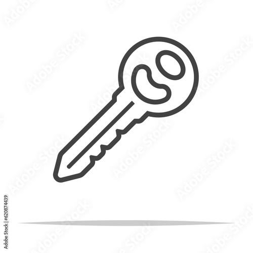 Key outline icon transparent vector isolated