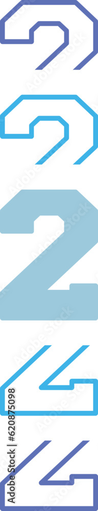 Stacked Sport Number 2 Two Stacked Sport Number 2 Two