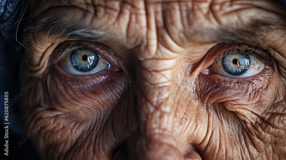 Extreme Close-up of a very old woman face with focus on eyes Extreme Close-up of a very old woman face with focus on eyes