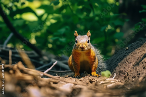 Squirrels in nature, national geography, Wide life animals. AI Generated.