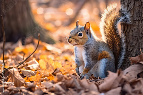 Squirrels in nature  national geography  Wide life animals. AI Generated.