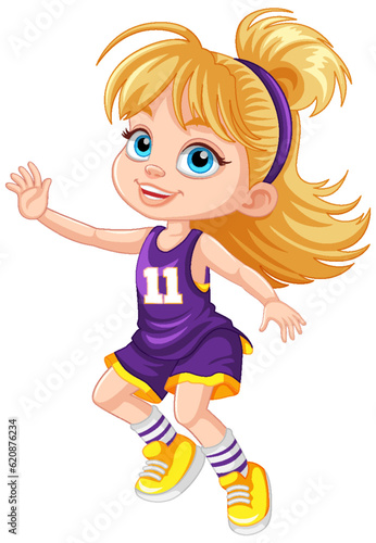 Female basketball player cartoon character