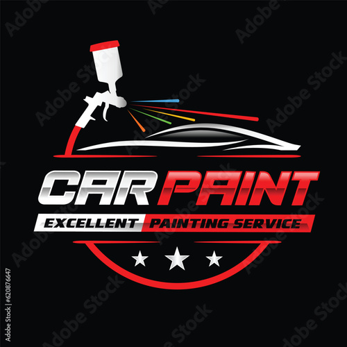 car paint and restoration logo design. 