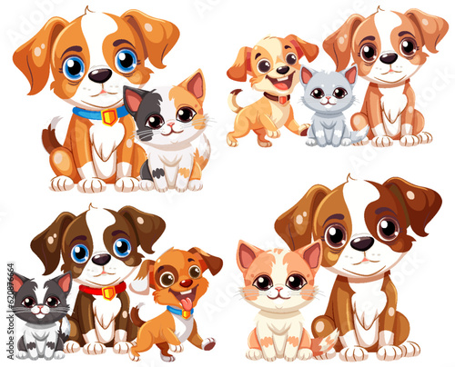 Cute dog and cat friend