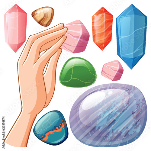 Set of lucky gem stone