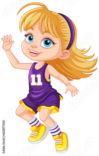 Female basketball player cartoon character