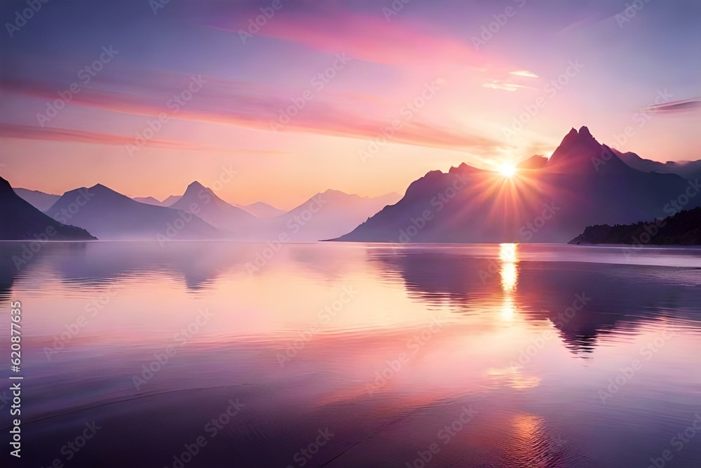 sunrise over the lake generated ai sunrise over the lake generated ai