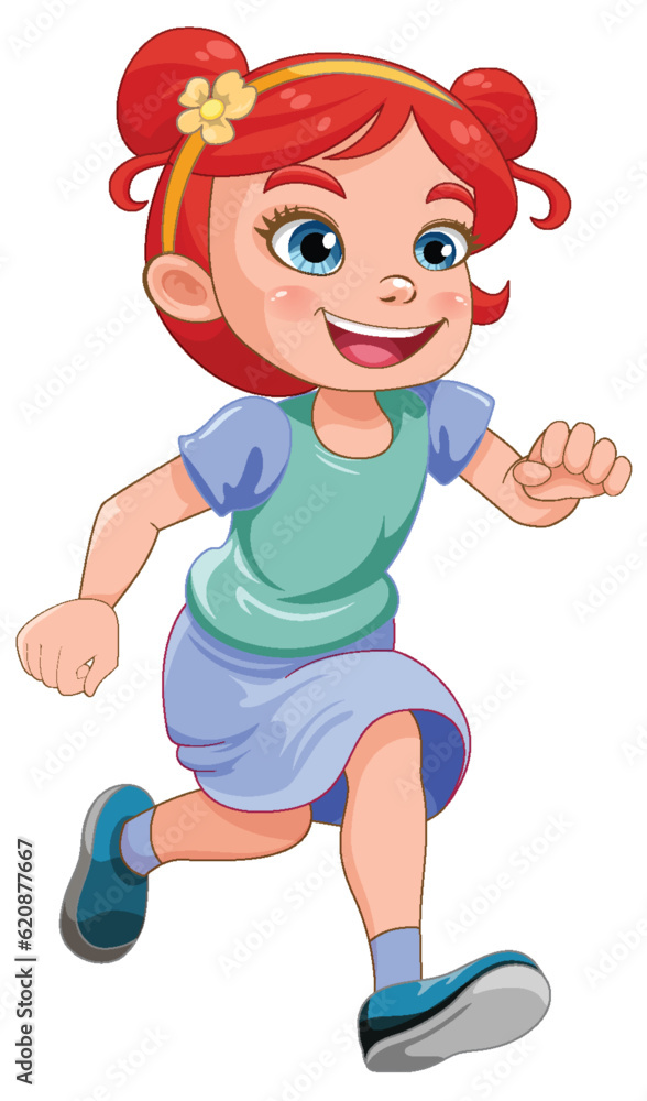 Running girl cartoon character Running girl cartoon character