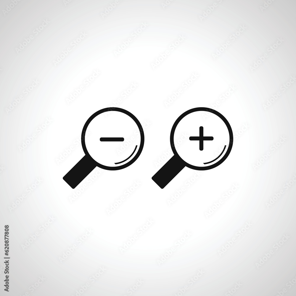 Magnifying glass or search isolated icon. zoom in, zoom out icon Magnifying glass or search isolated icon. zoom in, zoom out icon