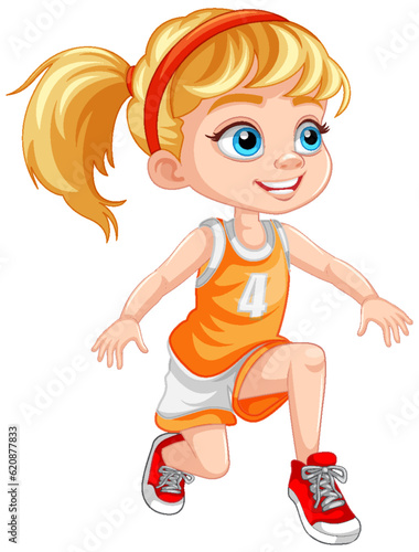 Girl Wearing Basketball Outfit