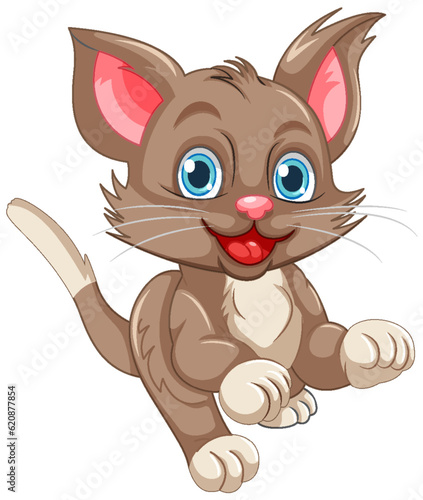 Cute brown cat cartoon character