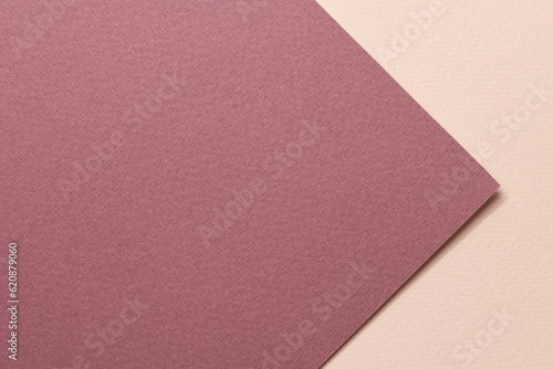 Rough kraft paper background, paper texture burgundy beige colors. Mockup with copy space for text