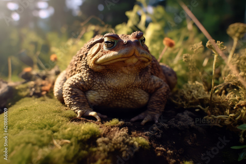 Toad in nature, national geography, Wide life animals. AI Generated.