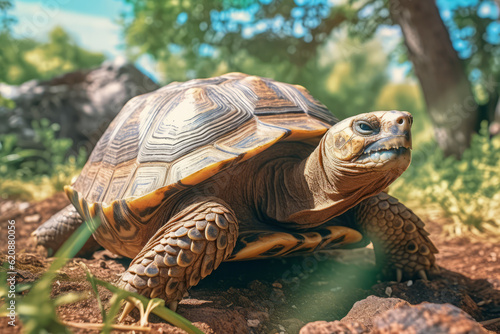Tortoise in nature, national geography, Wide life animals. AI Generated.