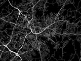 Vector road map of the city of  Oldham in the United Kingdom on a black background.
