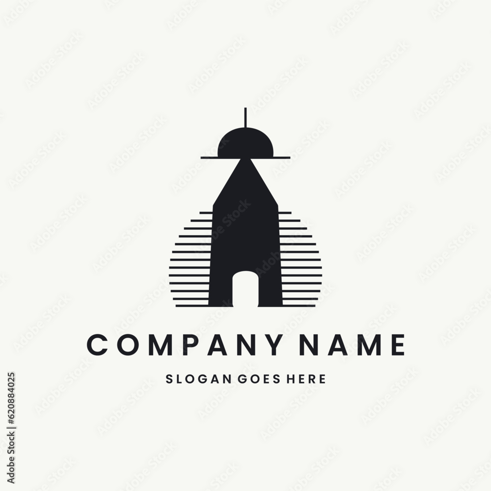Light house Logo vector design template black logo and white background Light house Logo vector design template black logo and white background