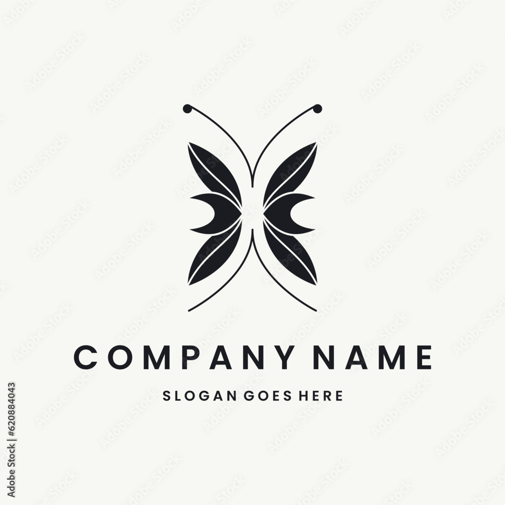Butterfly Logo vector design template black logo and white background Butterfly Logo vector design template black logo and white background