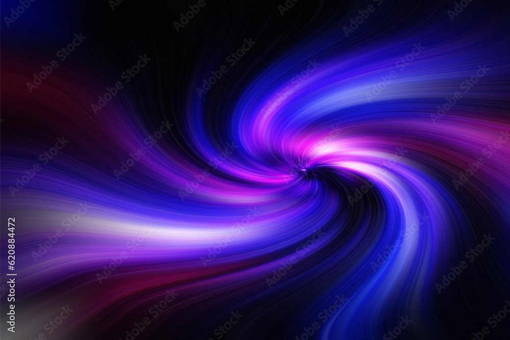 Fototapeta premium colorful waveform wave like abstract geometry vortical flow vortex graphic and swirl pattern glow motion effect with blue purple mix white light for digital art illustration background wallpaper