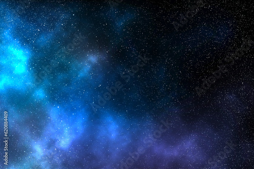 Fototapeta Naklejka Na Ścianę i Meble -  starry star with blue indigo mix purple nebula and galactic galaxy in wide dark universe or black cosmos space like nature cloud in night sky Interstellar for background wallpaper