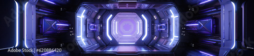 illuminated passages of a space station or spaceship sci-fi style corridor or room. Ultra modern sci-fi design. Hand edited, generative AI.