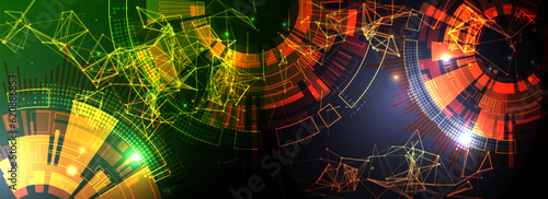 Abstract technology background with plexus effect.