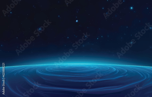 Earth in the space. Stars on the background. Place for text and infographics. Elements of this image furnished by NASA. Astronomy and science concept 