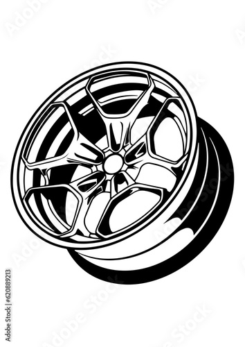 wheel of the car, vector stance wheel, lowered car wheel, Vector wheel for logo or project clothes