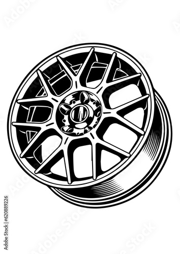 wheel of the car, vector stance wheel, lowered car wheel, Vector wheel for logo or project clothes