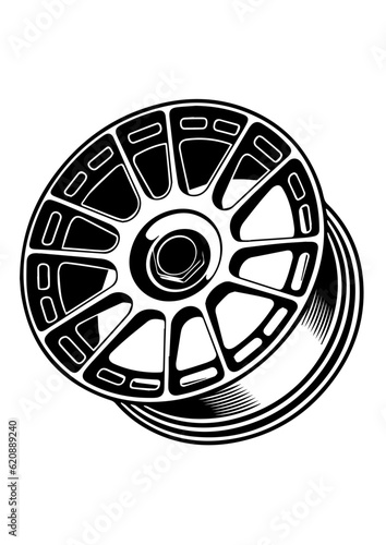 wheel of the car, vector stance wheel, lowered car wheel, Vector wheel for logo or project clothes