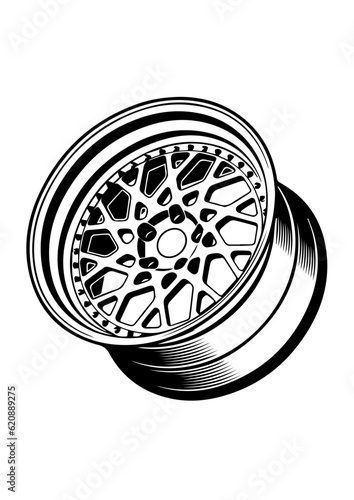 wheel of the car, vector stance wheel, lowered car wheel, Vector wheel for logo or project clothes
