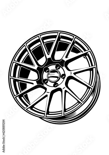 wheel of the car, vector stance wheel, lowered car wheel, Vector wheel for logo or project clothes