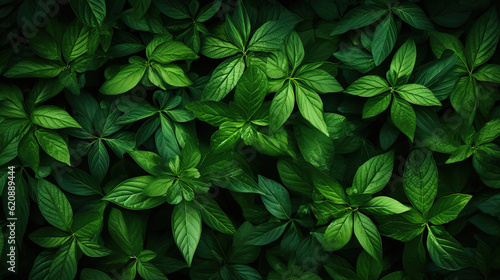 Seamless background with green leaves. Generative Ai © hassanmim2021