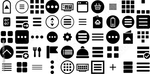 Massive Collection Of Menu Icons Bundle Flat Design Pictogram Option, Setting, Symbol, Icon Pictogram For Apps And Websites photo