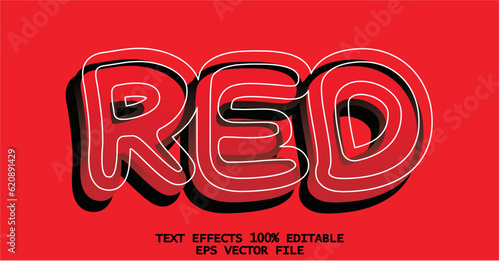 editable red effect text