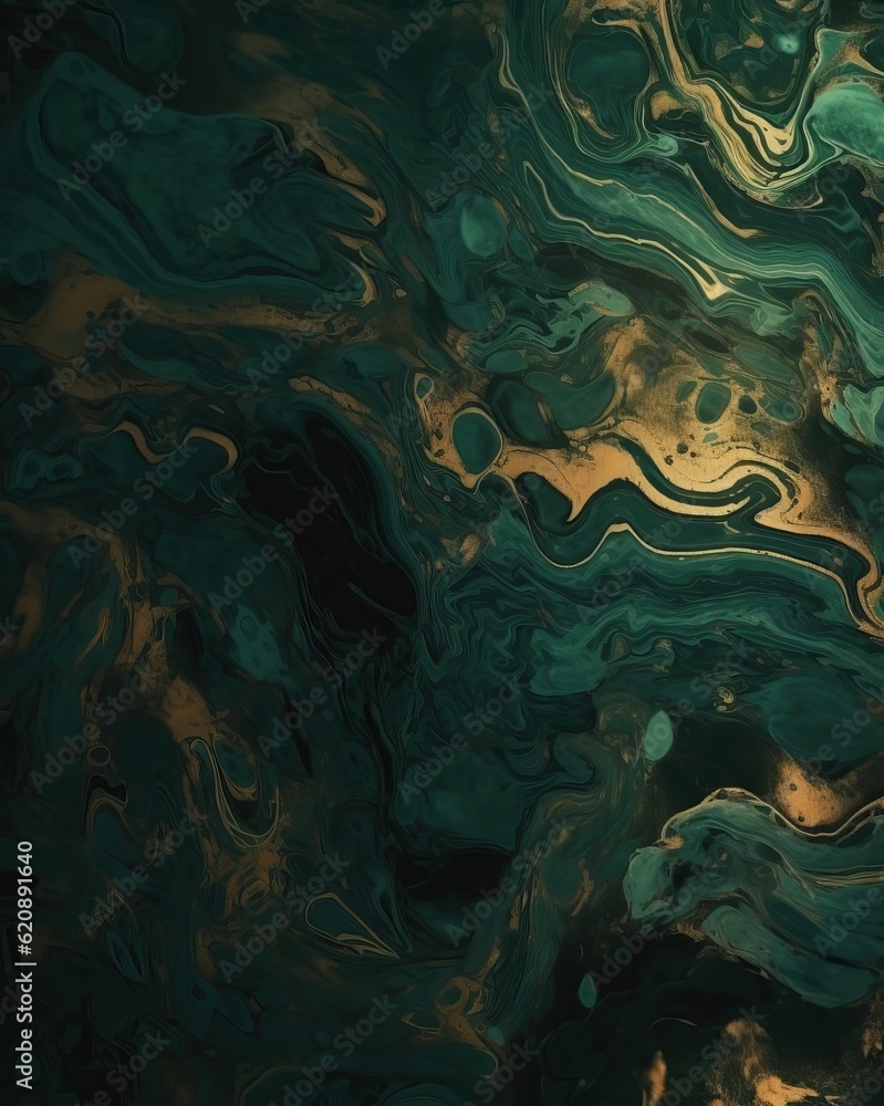 Fototapeta premium Green malachite abstract marbled background, marble mosaic, turquoise, malachite stone texture, granite, jasper. Ornamental liquid marble tile. Art deco. Textured modern marble design.