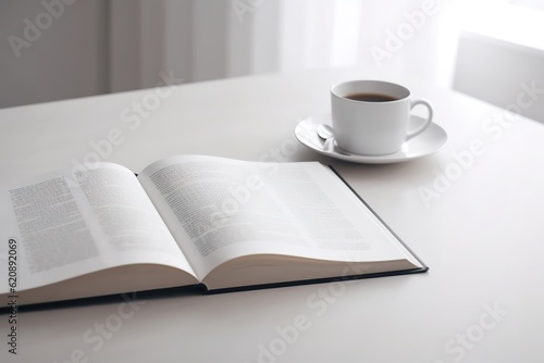 Ein Buck lesen und mit einer Tasse Kaffee entspannen