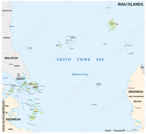 Vector map of the Indonesian archipelago of Riau photo