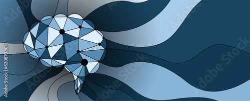 Abstract Artificial intelligence. Cloud computing. Machine learning. Technology web background. Virtual concept