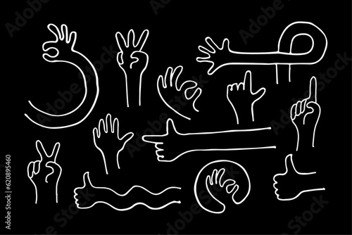 Collection of hand gestures element