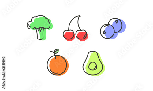 Fruits icons vector