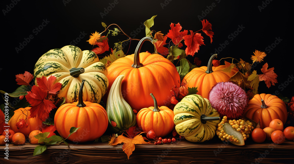 Realistic thanksgiving celebration background. Generative Ai Realistic thanksgiving celebration background. Generative Ai