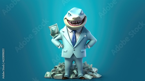 Portrait of a business shark in an official business suit.