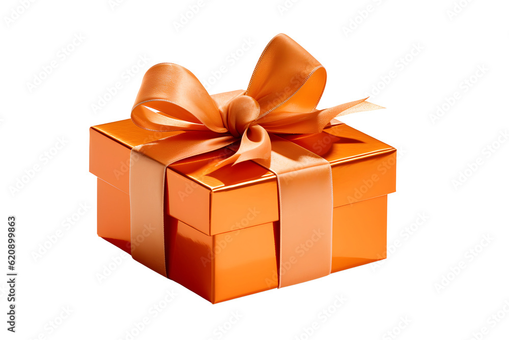 orange box with ribbon orange box with ribbon