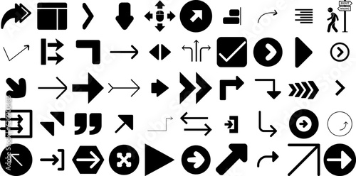 Big Collection Of Right Icons Pack Flat Cartoon Silhouette Way, Homosexual, Foot, Icon Elements Vector Illustration