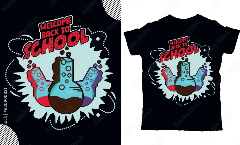 Fototapeta premium Back to school icon vector t-shirt design 