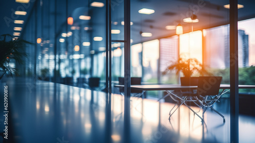 Beautiful blurred background of a light modern office interior