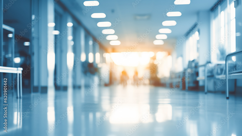 Blurred interior of hospital - abstract medical background Blurred interior of hospital - abstract medical background
