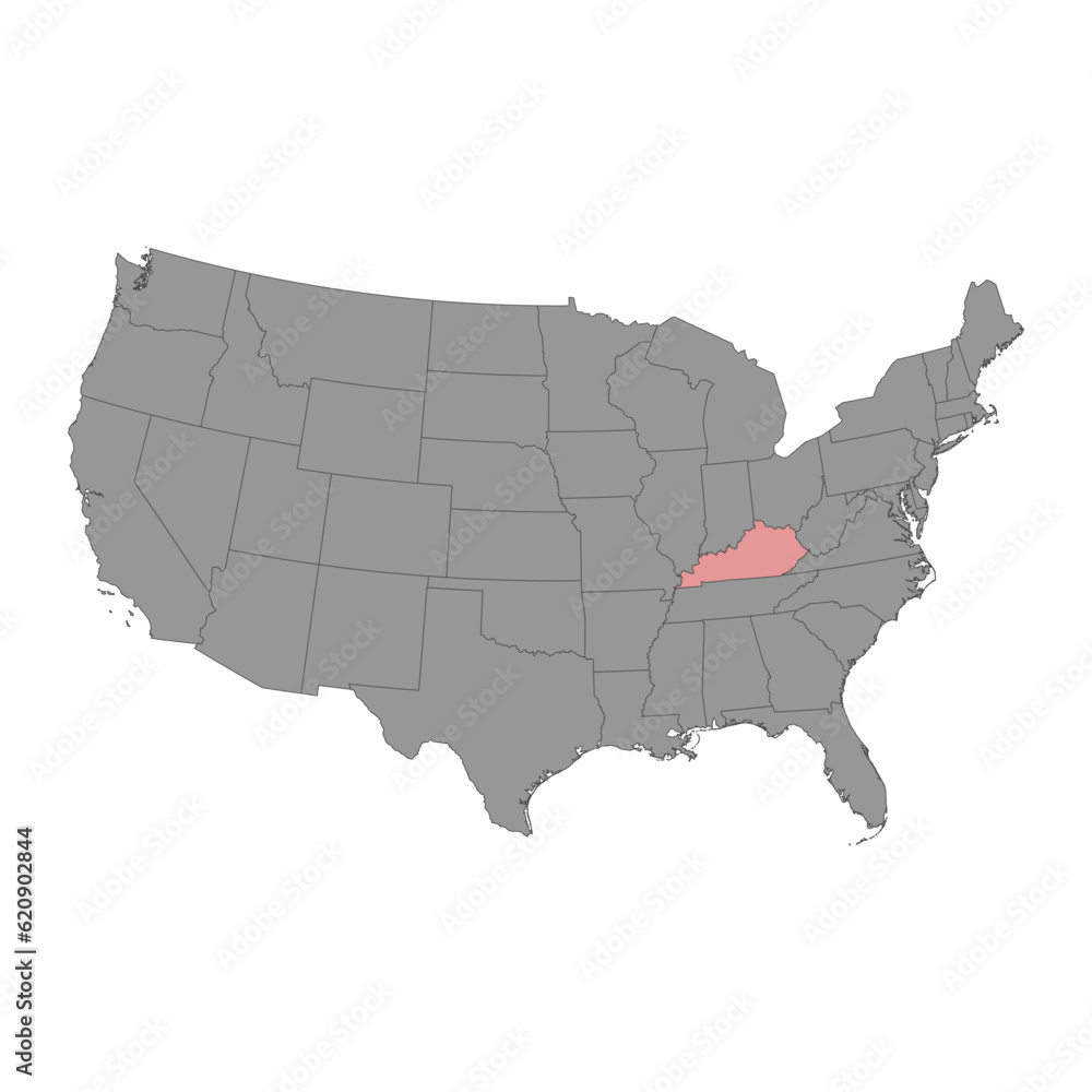 Kentucky state map. Vector illustration.