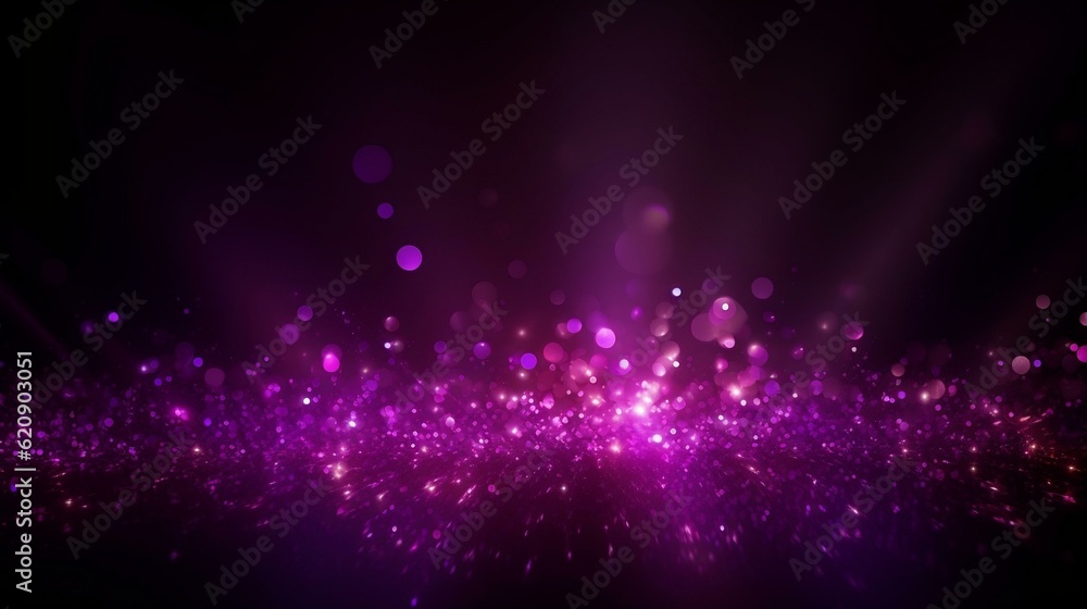 Purple glitter particles bokeh abstract background. Enchanting Lavender: Illuminating the Isolated Background.Generative AI