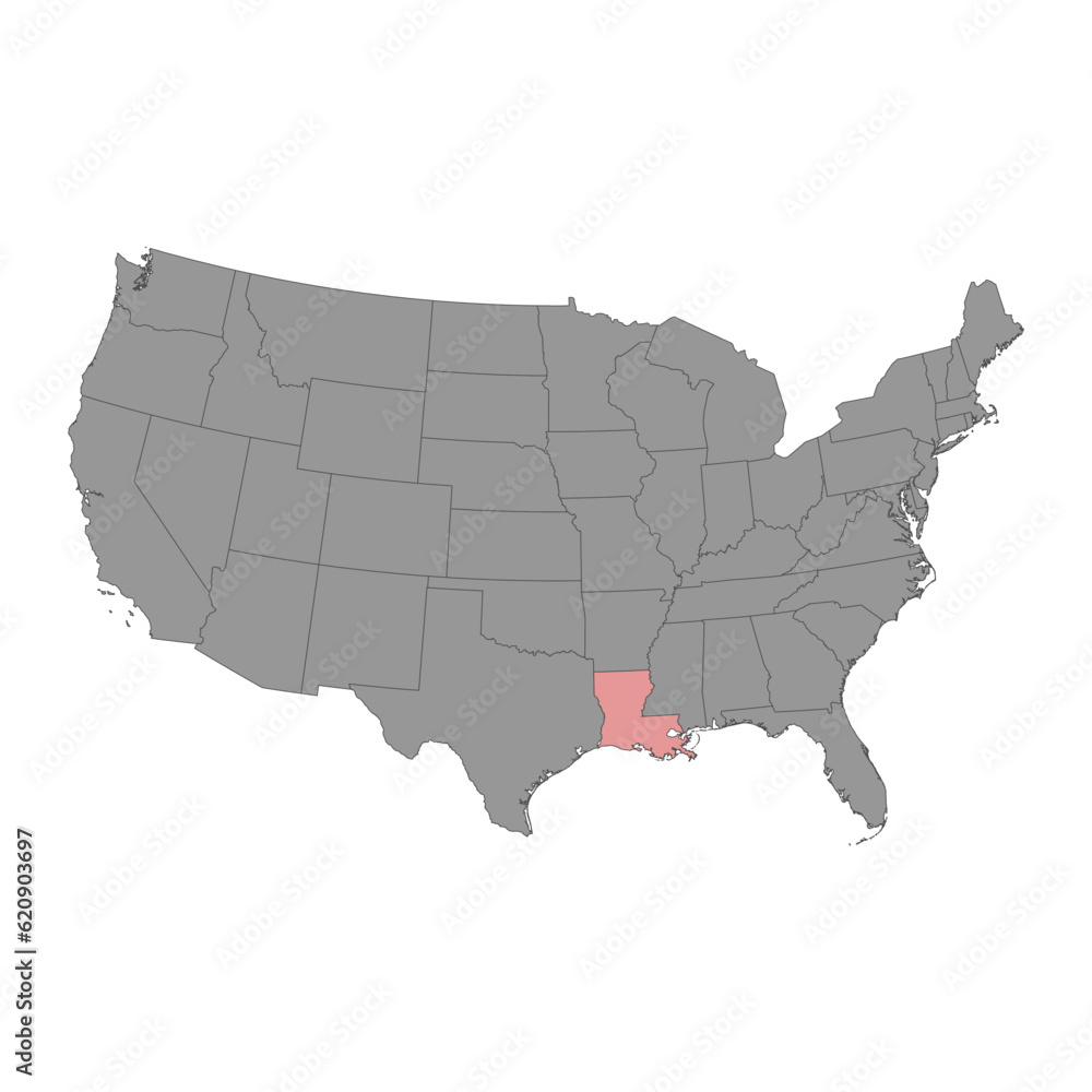 Louisiana state map. Vector illustration.